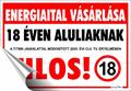 Információs matrica, 11,6x16,6 cm, "Energiaital vásárlása 18 éven aluliaknak tilos!"