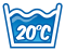 A termék ruhából már  20°C-on is kimosható.